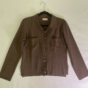 Millie Rose soft brown button down sweater size small #62737